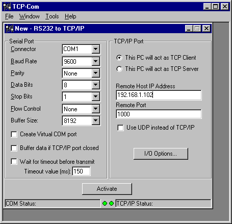 Configuring TCP-Com